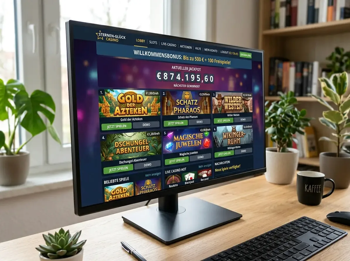 Lobby von Pure mit Slots, Live-Casino und Tischspielen